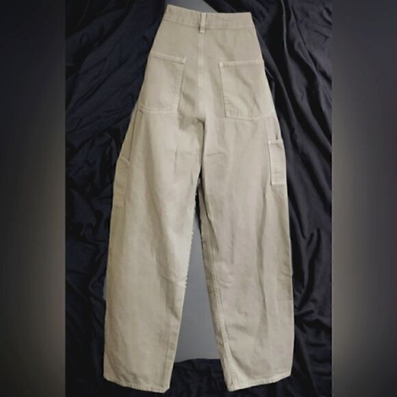 GARAGE CARGO Pants WOMEN'S Tan/Khaki Pockets Baggy Grunge Hip Hop SIZE JR 3 - Picture 2 of 14